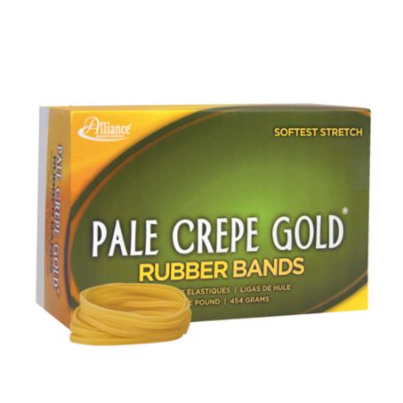Alliance&reg; Rubber Pale Crepe Gold&reg; Rubber Bands In 1-Lb Box, #32, 3" x 1/8", Box Of 1,100