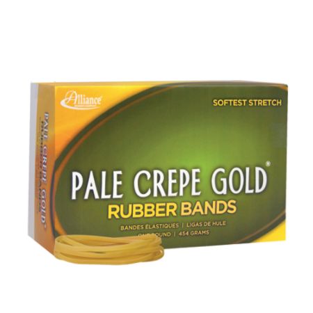 Alliance&reg; Rubber Pale Crepe Gold&reg; Rubber Bands In 1-Lb Box, #33, 3 1/2" x 1/8", Box Of 970