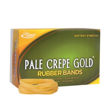 Alliance&reg; Rubber Pale Crepe Gold&reg; Rubber Bands In 1-Lb Box, #64, 3 1/2" x 1/4", Box Of 490