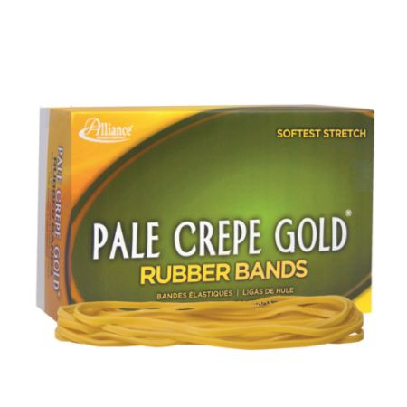 Alliance&reg; Rubber Pale Crepe Gold&reg; Rubber Bands In 1-Lb Box, #117B, 7" x 1/8", Box Of 300
