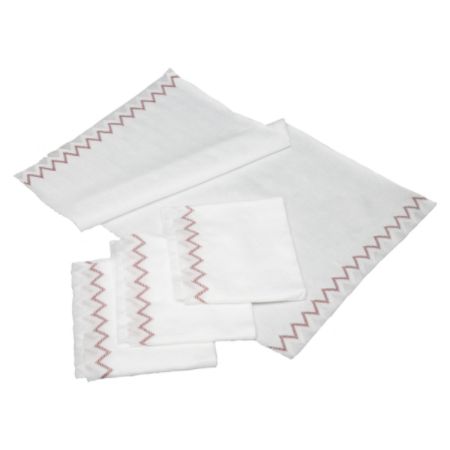 SKILCRAFT Microfiber Cleaning Cloths, 16" x 16", Red/White, Pack Of 200 (AbilityOne NSN6219146)