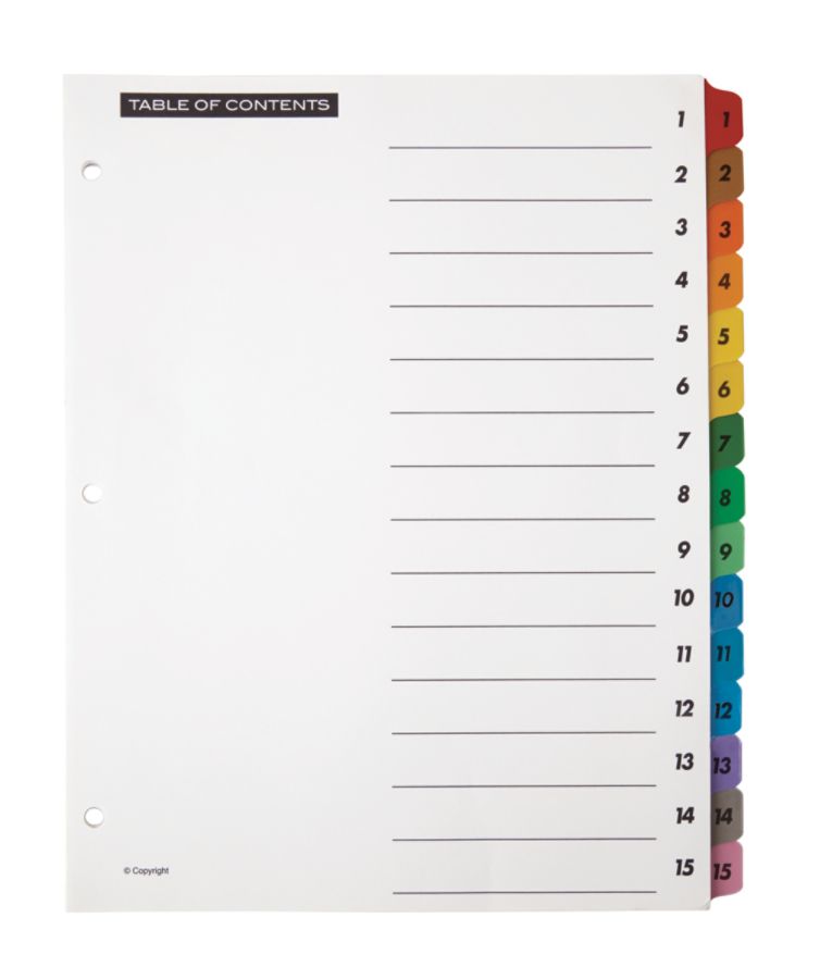 Office Depot Brand Table Of Contents