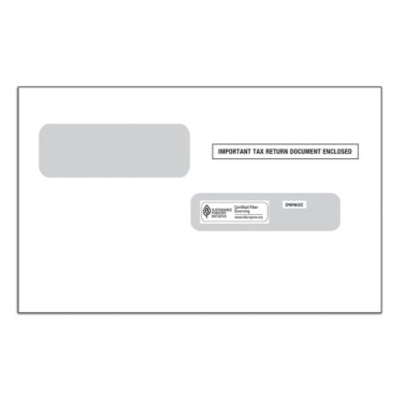 ComplyRight Tax Envelopes, Double Window, For W-2C Tax Forms, 5 5/8" x 9 1/4, White, Pack Of 100