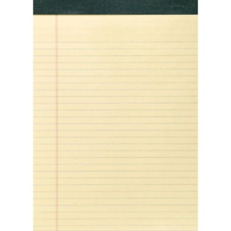 Roaring Spring Recycled Legal Pads - 40 Sheets - Printed - Stapled/Tapebound - 15 lb Basis Weight - 8.50" x 11.75" - Canary Paper - Recycled - 1Dozen