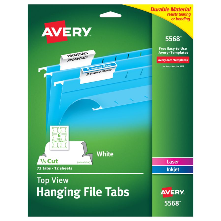 Avery Top View Hanging File Tabs
