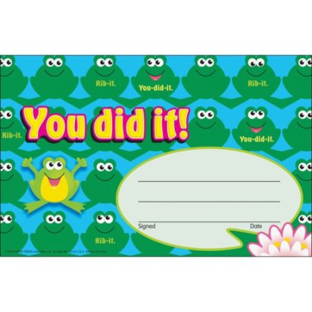 Trend You did it! Frogs Recognition Award - 8.50" x 5.50" - Multicolor