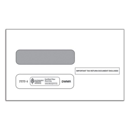 ComplyRight Tax Envelopes, Double Window, For 1095-C Tax Forms, 3 7/8" x 8 3/8", White, Pack Of 100