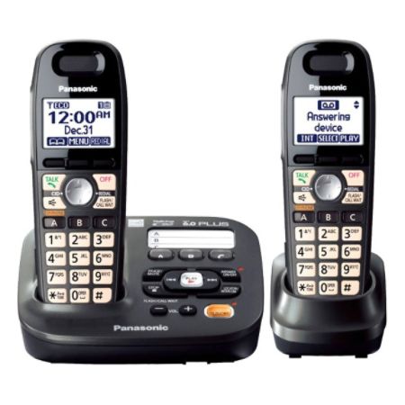 Panasonic DECT 6.0 1.90 GHz Cordless Phone - Metallic Black