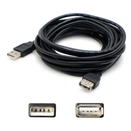 AddOn 3.05m (10.00ft) USB 2.0 (A) Male to Female Black Extension Cable