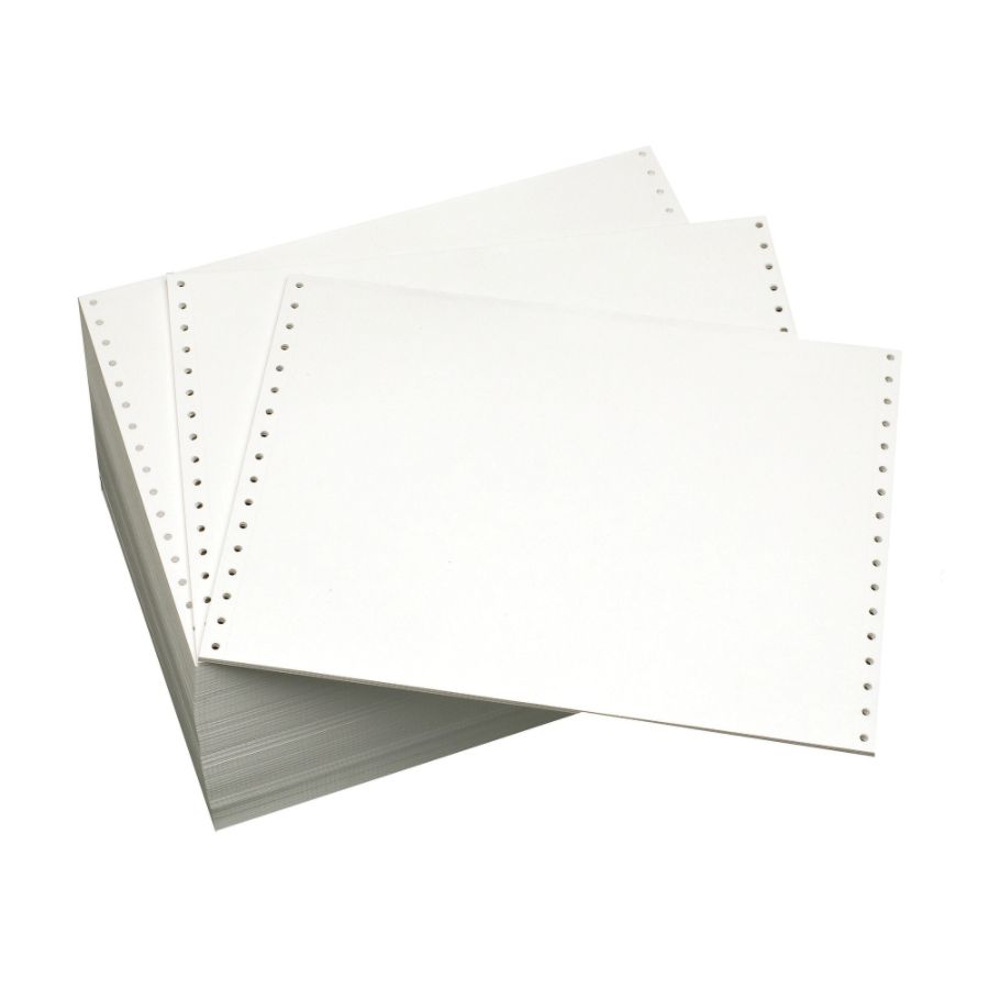 Office Depot&reg; Brand Computer Paper, 1 Part, 18 Lb, 12" x 8 1/2", Standard Perforation, White, Box Of 2,800 Sheets