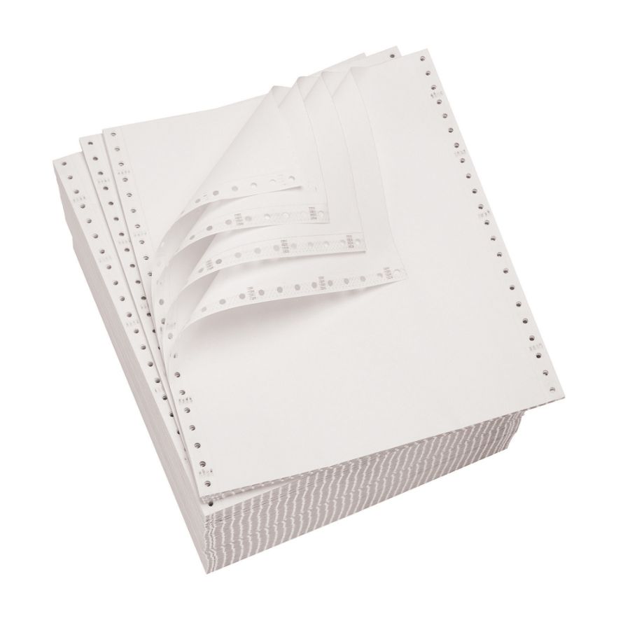 Office Depot&reg; Brand Computer Paper, 4 Parts, 15 Lb, 9 1/2" x 11", Standard Perforation, Carbonless, White, Box Of 800 Sheets