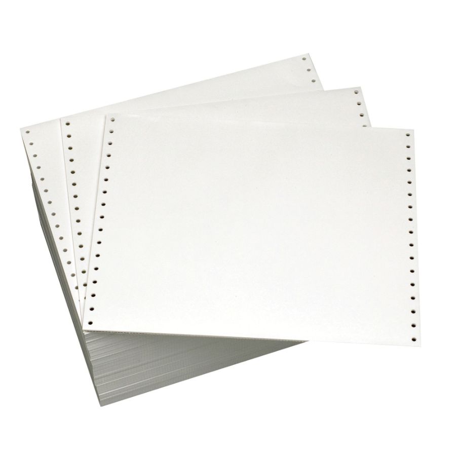 Office Depot&reg; Brand Computer Paper, 1 Part, 20 Lb, 14 7/8" x 11", Non-Perforated, White, Box Of 2,500 Sheets