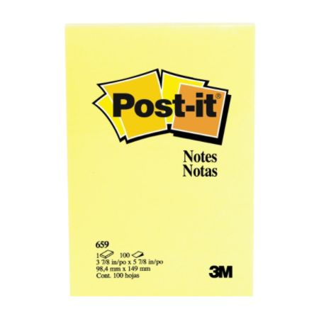 Post-it&reg; 4" x 6" Notes, Canary Yellow, 100 Sheets Per Pad