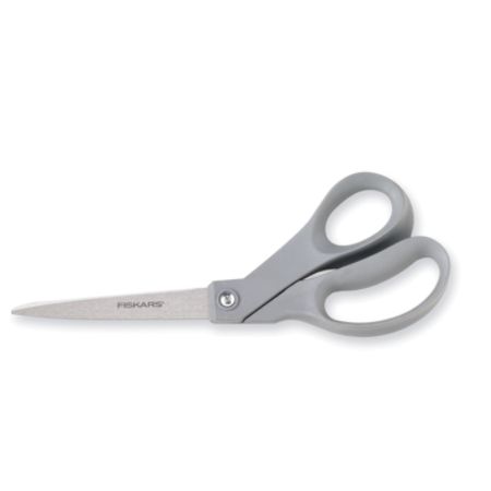 Fiskars&reg; Office Scissors, 8", Bent Pointed, Gray