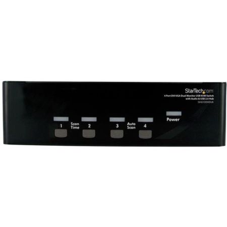 StarTech.com 4 Port DVI VGA Dual Monitor KVM Switch with Audio & USB Hub