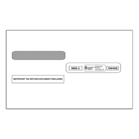 ComplyRight Tax Envelopes, Double Window, For Forms 5205, 5205A And 5209, 5 5/8" x 9", White, Pack Of 200