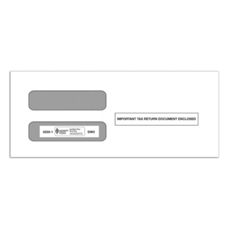 ComplyRight Tax Envelopes, Double Window, For W-2 Forms 5210 And 5211, 3 7/8" x 8 1/2", White, Pack Of 100