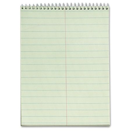 TOPS Steno Book - 60 Sheets - Printed - Wire Bound - 6" x 9" - Green Paper - Hardboard Cover - 12 / Pack