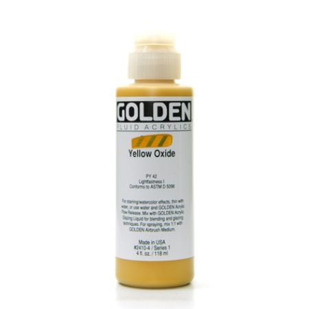 fluid acrylic oz golden paint oxide yellow