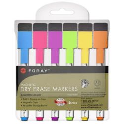 markers foray erase assorted magnetic dry pack colors