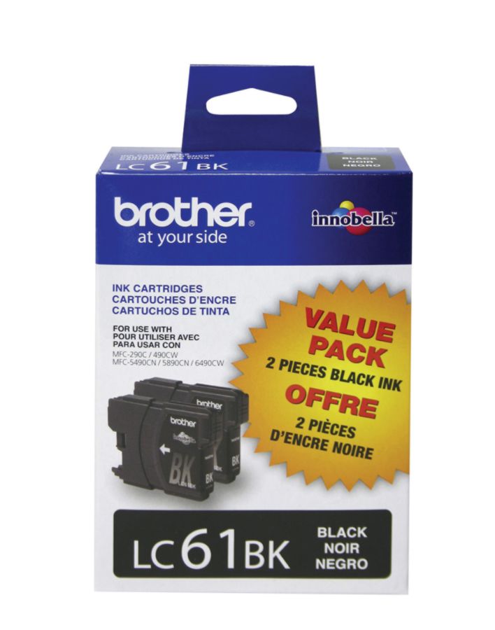 Brother LC61BK Black Ink Cartridges Pack