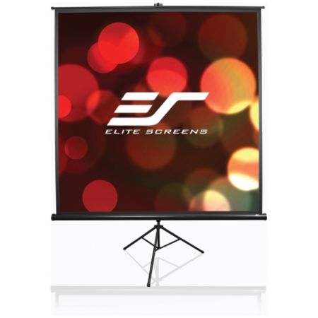 Elite Screens T113UWS1 Tripod Portable Tripod Manual Pull Up Projection Screen (113" 1:1 Aspect Ratio) (MaxWhite)