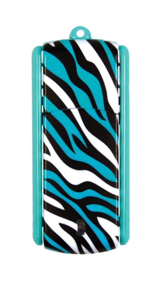 Ativa&reg; Flip-Top USB Flash Drive With ReadyBoost&trade;, 8GB, Zebra Turquoise