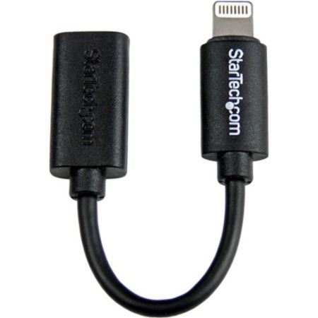 StarTech.com Black Micro USB to Apple 8-pin Lightning Connector Adapter for iPhone / iPod / iPad