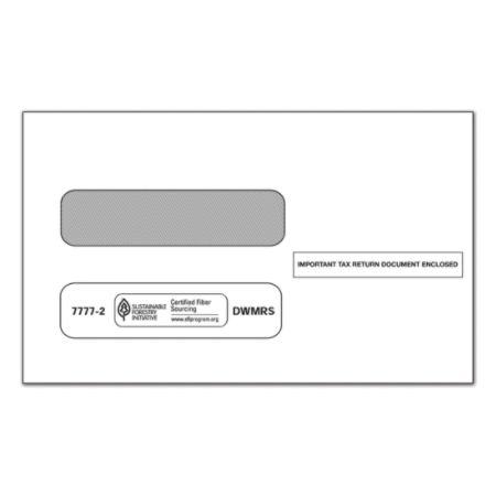 ComplyRight Tax Envelopes, Double Window, For 1099 Tax Forms, 5 5/8" x 9", White, Pack Of 50