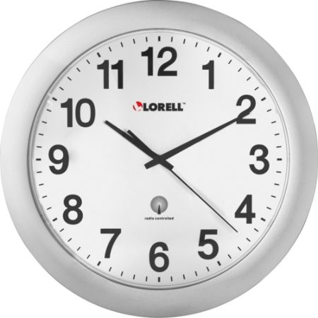 Lorell Radio Controlled Wall Clock - Analog - Quartz - Atomic