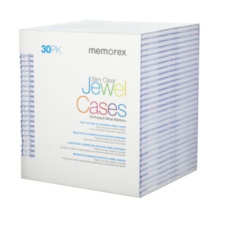 Memorex&reg; Slim CD Jewel Cases, Clear, Pack Of 30