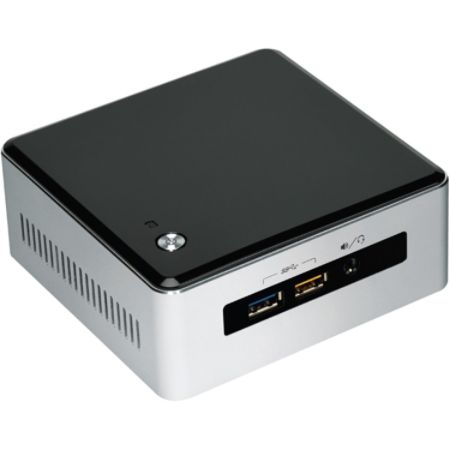 Intel NUC5i5RYH Desktop Computer - Intel Core i5 i5-5250U 1.60 GHz - Mini PC - Silver, Black