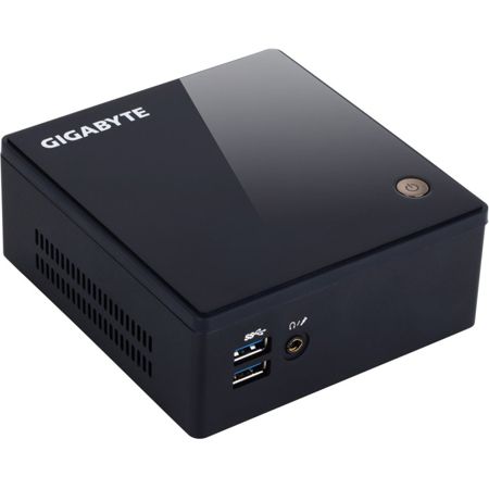 Gigabyte BRIX GB-BXI3H-5010 Desktop Computer - Intel Core i3 i3-5010U 2.10 GHz - Mini PC - Black