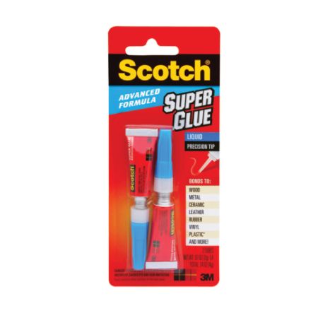 Scotch&reg; Advanced Formula Super Glue, 0.07 Oz, Clear Liquid, Pack Of 2