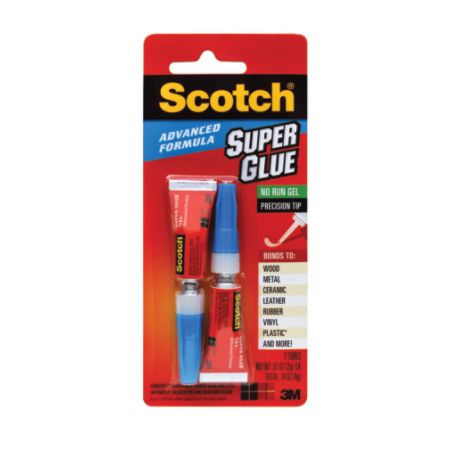 Scotch&reg; Advanced Formula Super Glue, 0.07 Oz, Clear Gel, Pack Of 2