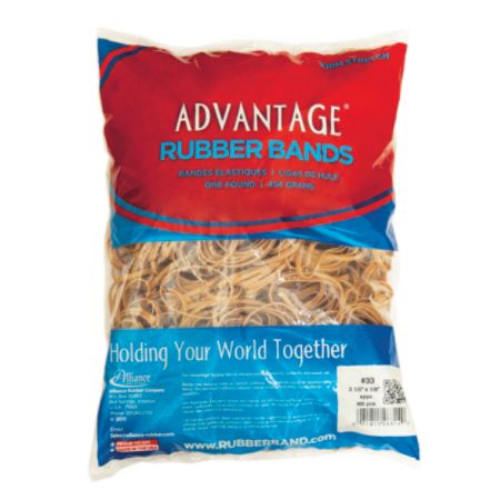 Alliance&reg; Rubber Advantage&reg; Rubber Bands, 3 1/2" x 1/8", Natural, Bag Of 600