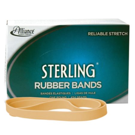Alliance&reg; Advantage Rubber Bands, Size 107, 7" x 5/8", Natural, Box Of 40