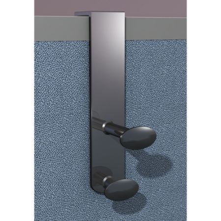 Innovative Storage Designs Over-The-Panel Style Double Hook, Ebony
