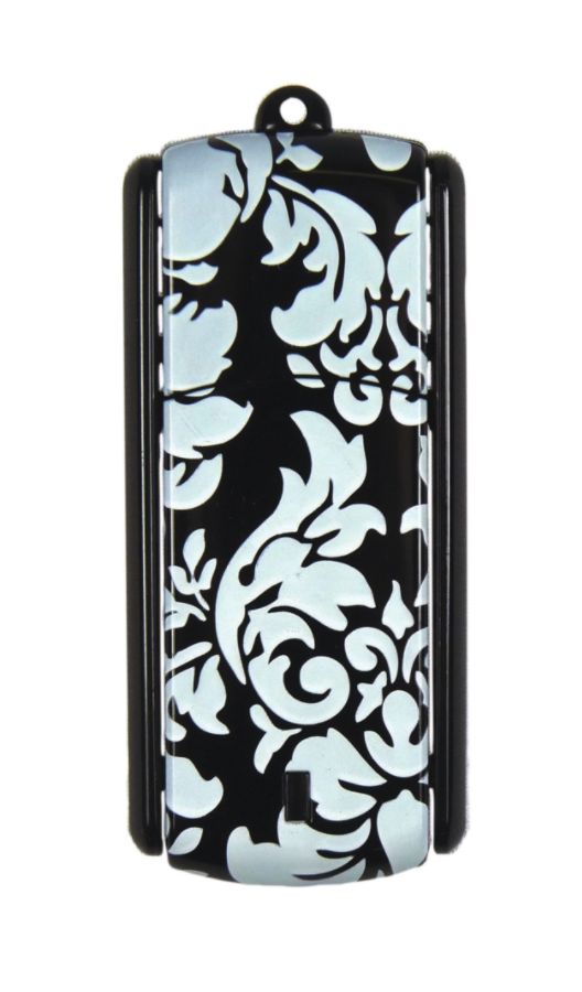 Ativa&reg; Flip-Top USB Flash Drive With ReadyBoost&trade;, 8GB, Paisley Black/White