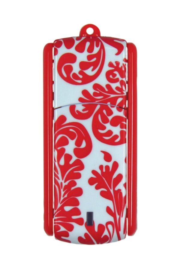 Ativa&reg; Flip-Top USB Flash Drive With ReadyBoost&trade;, 8GB, Paisley Red/White