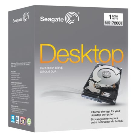 Seagate&reg; Desktop 1TB (1000GB) 3.5" Internal Hard Drive Kit, 7200 RPM
