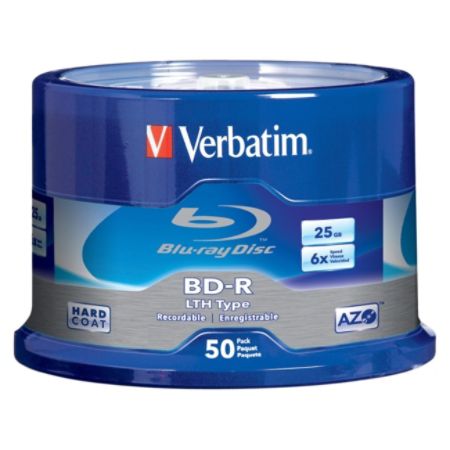 Verbatim&reg; BD-R LTH Disc Spindle, Pack of 50