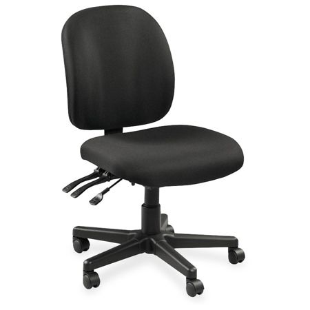 Lorell Mid-Back Task Chair w/o Arms - Fabric Black Seat - Fabric Black Back - 5-star Base - Black - 20" Seat Width x 17" Seat Depth - 20" Width x 18" Depth x 43" Height