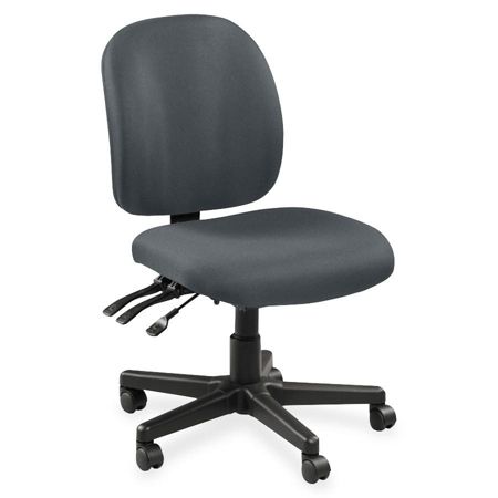 Lorell Mid-Back Task Chair w/o Arms - Fabric Gray Seat - Fabric Gray Back - 5-star Base - Gray - 20" Seat Width x 17" Seat Depth - 20" Width x 18" Depth x 43" Height