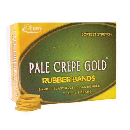 Alliance&reg; Rubber Pale Crepe Gold&reg; Rubber Bands In 1/4-Lb Box, #12, 1 3/4" x 1/16", Box Of 963