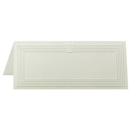 First Base Overtures Embossed Tent Cards, 1 13/16" x 4 1/4", 30% Recycled, Ivory, Pack Of 1,500