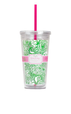 Tumbler With Straw- Kappa Delta