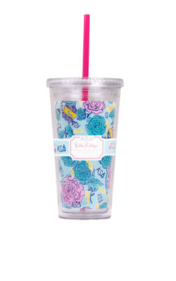 Tumbler With Straw- Alpha Xi Delta