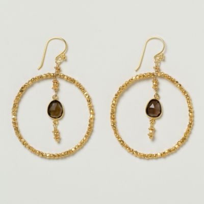 Hammered Studs Hoops 