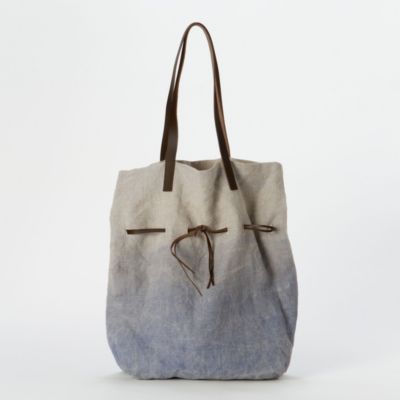 Dip-Dyed Linen Tote 